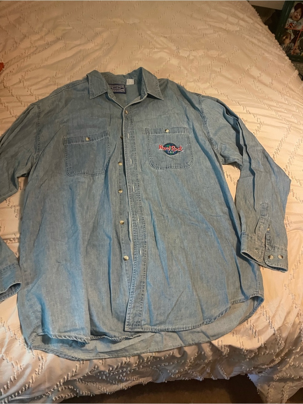 Vintage Hard Rock Cafe Denim Shirt Nashville Size XL 90s